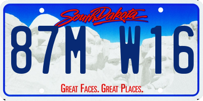 SD license plate 87MW16