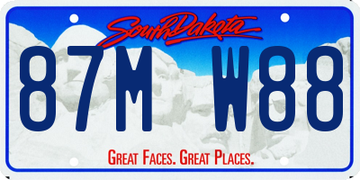 SD license plate 87MW88