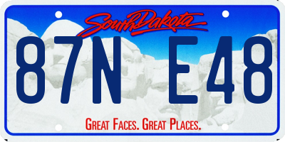 SD license plate 87NE48