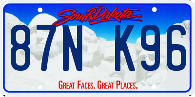 SD license plate 87NK96