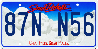 SD license plate 87NN56