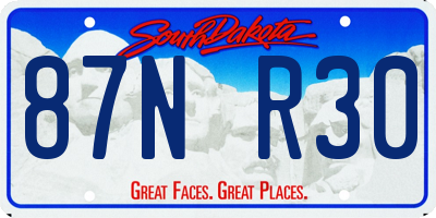 SD license plate 87NR30