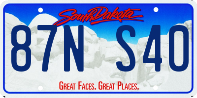 SD license plate 87NS40
