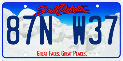 SD license plate 87NW37
