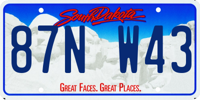SD license plate 87NW43