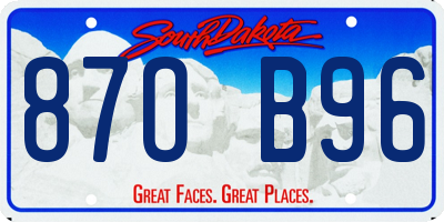 SD license plate 87OB96
