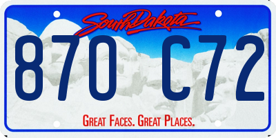 SD license plate 87OC72