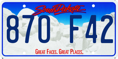 SD license plate 87OF42