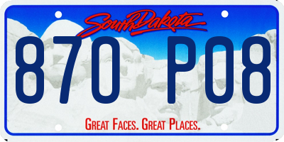 SD license plate 87OP08