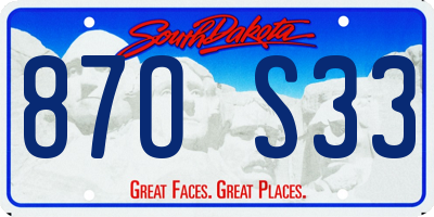 SD license plate 87OS33