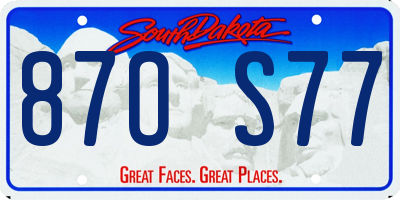 SD license plate 87OS77