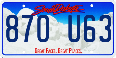 SD license plate 87OU63