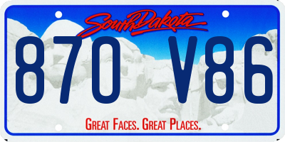 SD license plate 87OV86