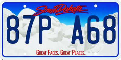 SD license plate 87PA68