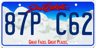 SD license plate 87PC62