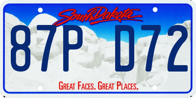 SD license plate 87PD72