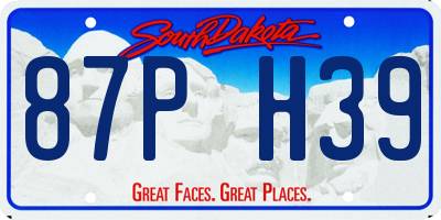 SD license plate 87PH39