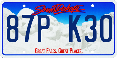 SD license plate 87PK30