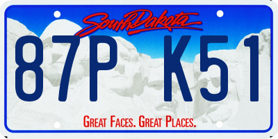 SD license plate 87PK51