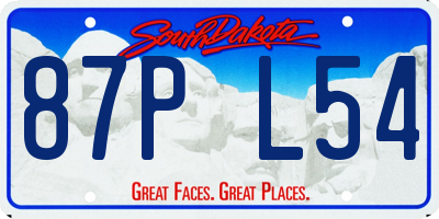 SD license plate 87PL54