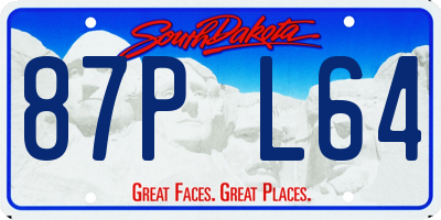SD license plate 87PL64