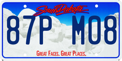 SD license plate 87PM08