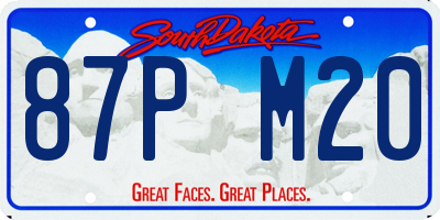 SD license plate 87PM20