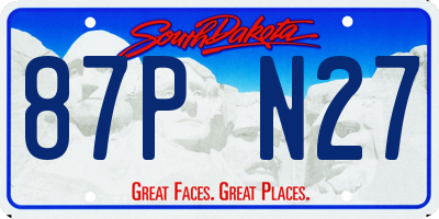 SD license plate 87PN27