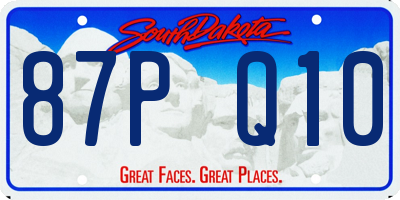 SD license plate 87PQ10