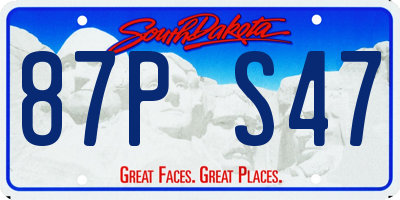 SD license plate 87PS47