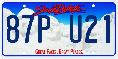 SD license plate 87PU21