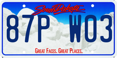 SD license plate 87PW03