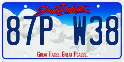 SD license plate 87PW38