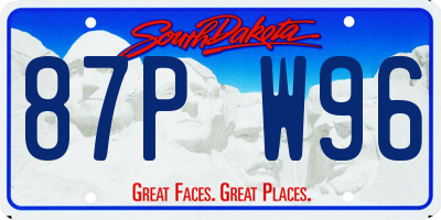 SD license plate 87PW96