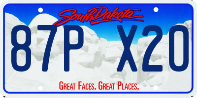 SD license plate 87PX20