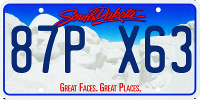 SD license plate 87PX63