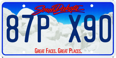 SD license plate 87PX90