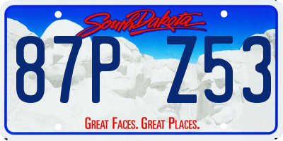 SD license plate 87PZ53