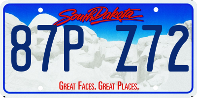 SD license plate 87PZ72