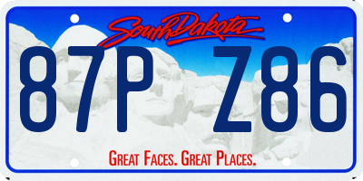 SD license plate 87PZ86