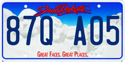SD license plate 87QA05