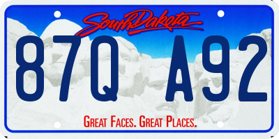 SD license plate 87QA92