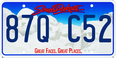 SD license plate 87QC52