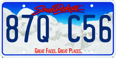 SD license plate 87QC56