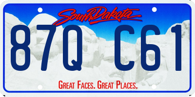 SD license plate 87QC61