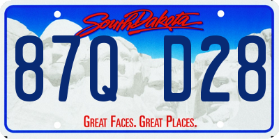SD license plate 87QD28