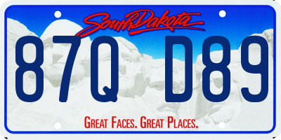 SD license plate 87QD89