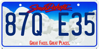 SD license plate 87QE35
