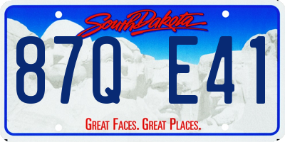 SD license plate 87QE41