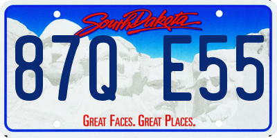SD license plate 87QE55